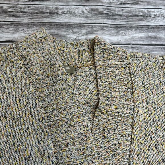 Naturals D&Co Women's Short Sleeve Open Multicolor Cardigan Sweater 1X Draped - Picture 5 of 16